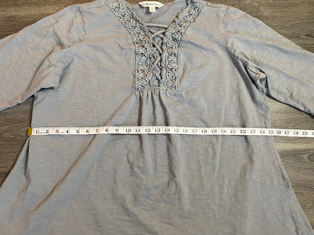 Masc Gray Lace Up Top