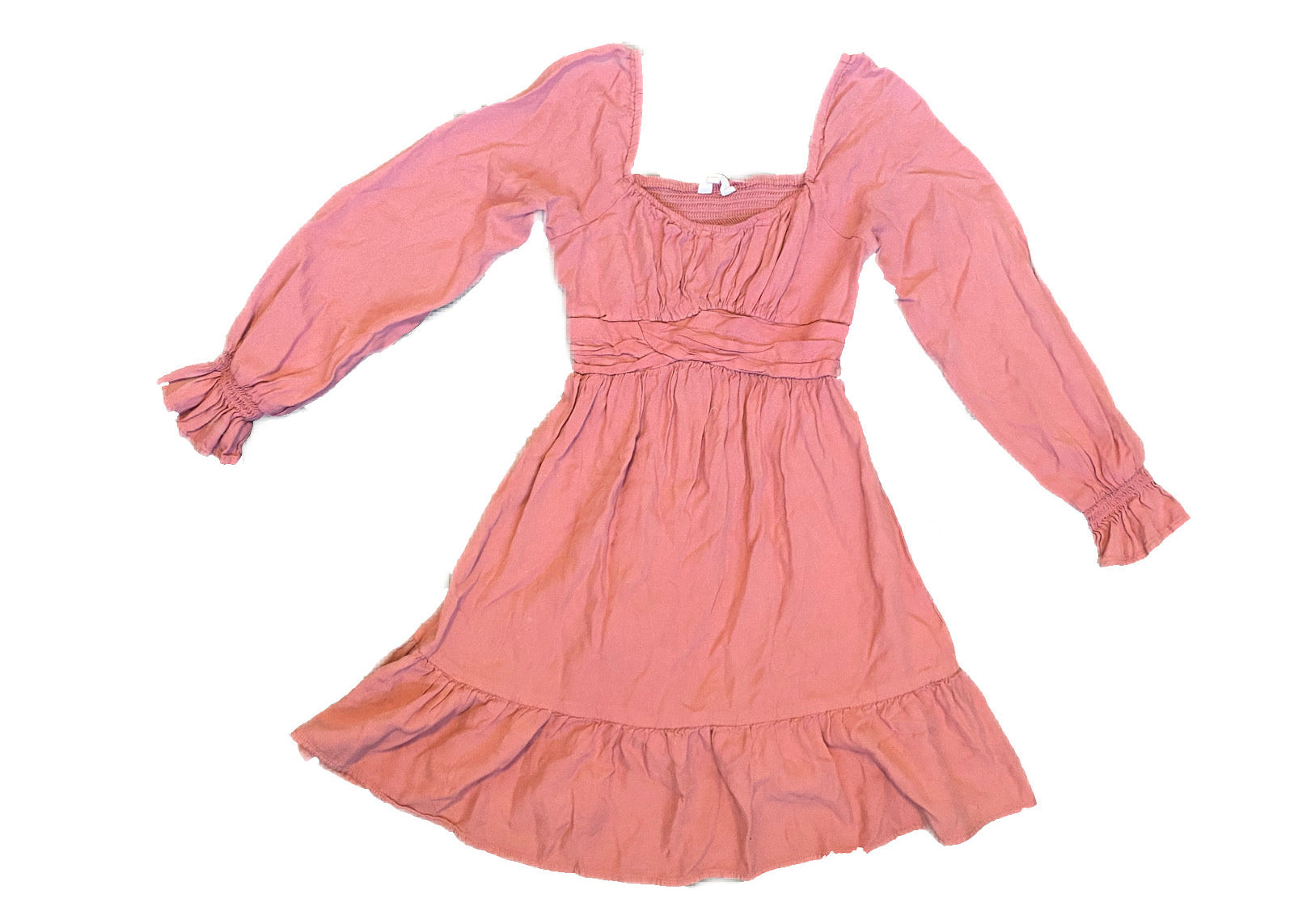 Pink Puffed Sleeve Dress
