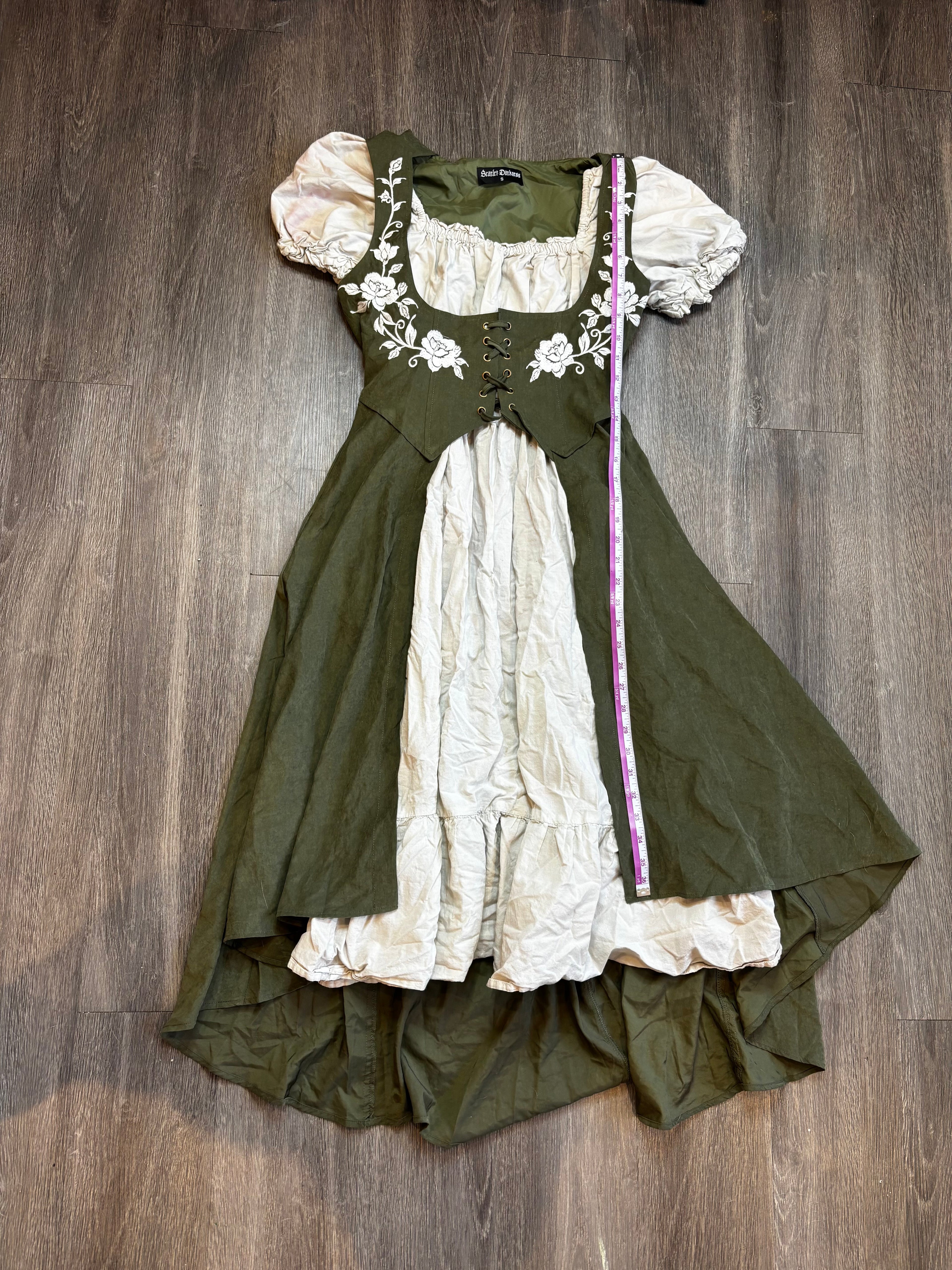 Green Overdress with Chemise