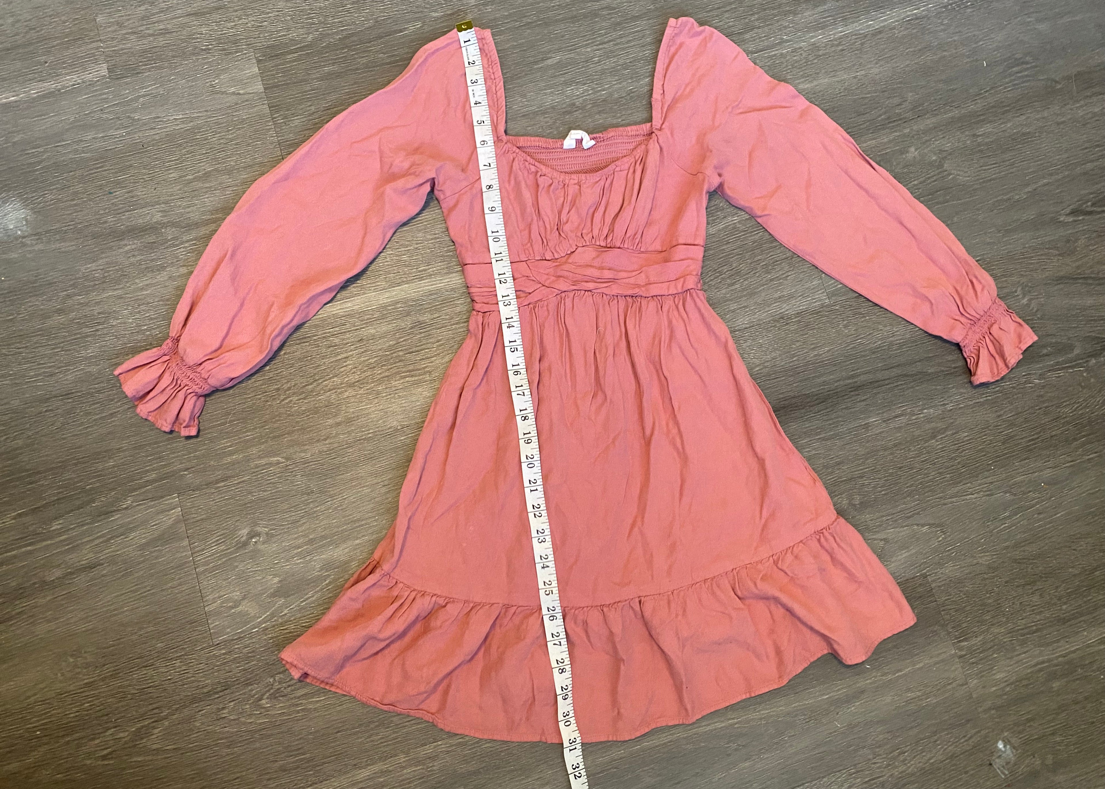 Pink Puffed Sleeve Dress