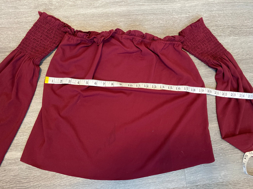 Burgundy Off Shoulder Top