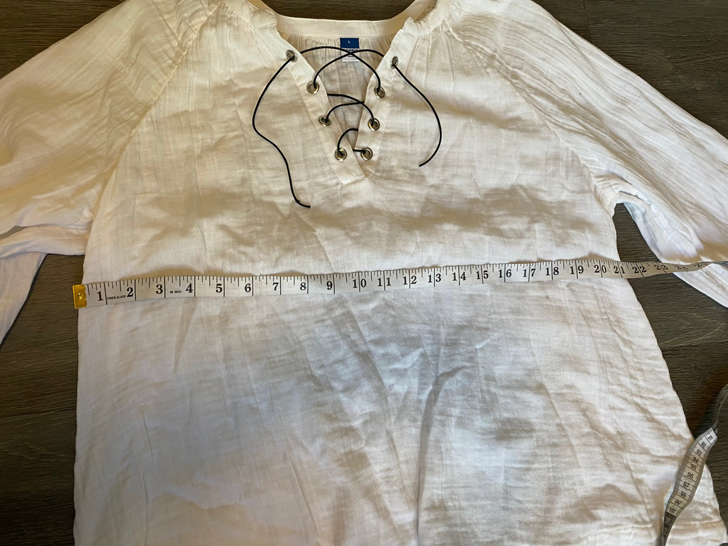White Base Lace Up Shirt