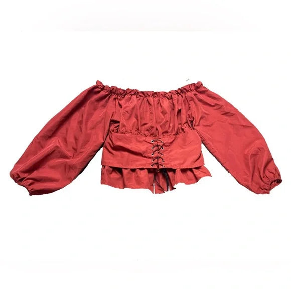 Off Shoulder Waist Belt Top