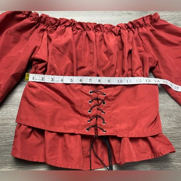 Off Shoulder Waist Belt Top